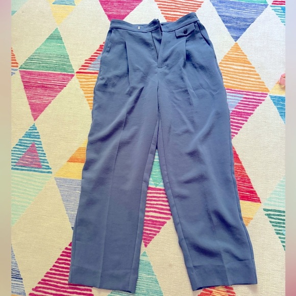 The Rosedale High-Rise Straight Pant in Crepe Nighttime Blue 0 - Picture 3 of 4